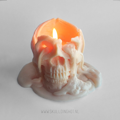 Skull candle peach
