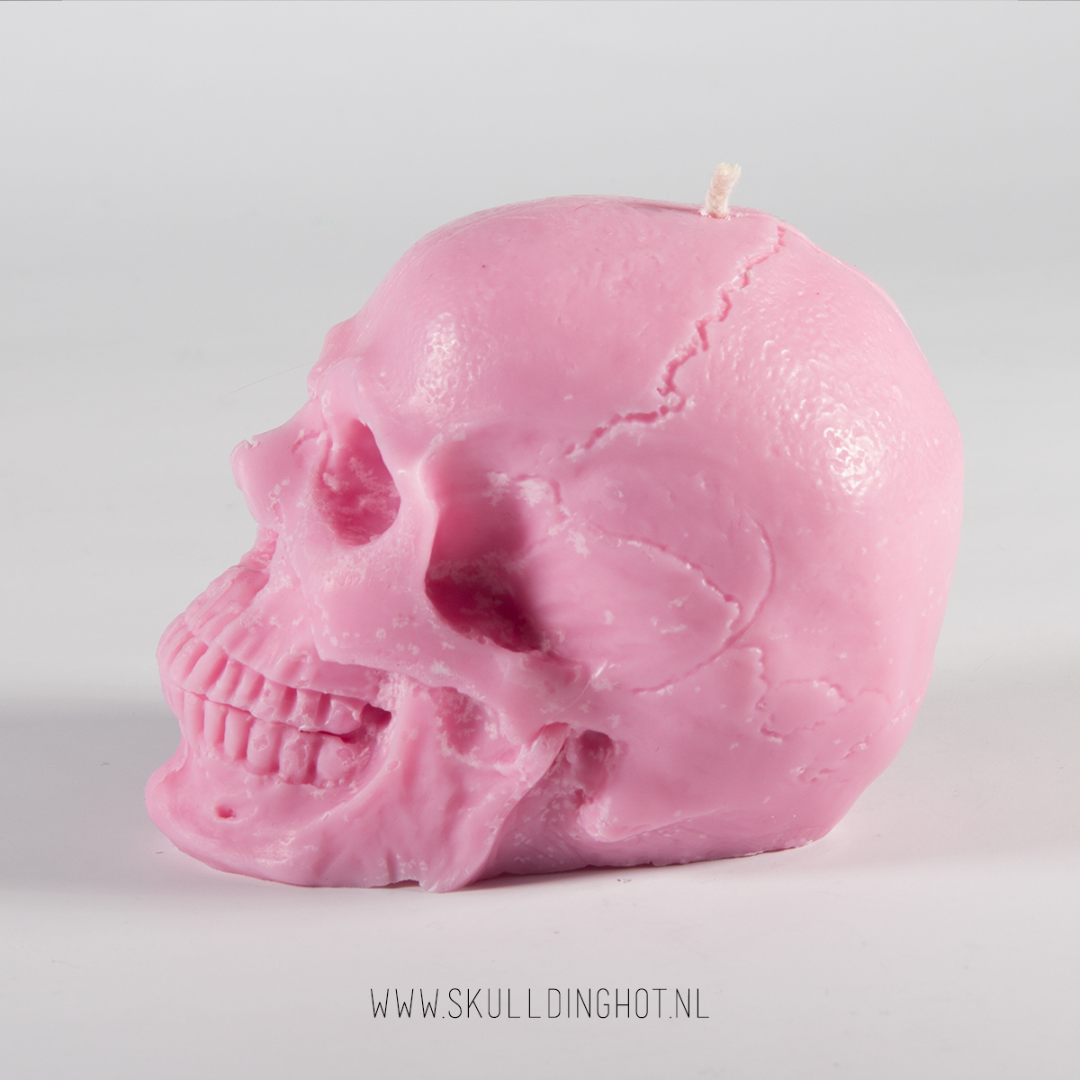 Skull candle pink
