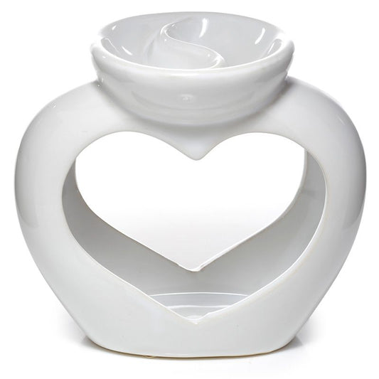 Fragrance burner white heart large