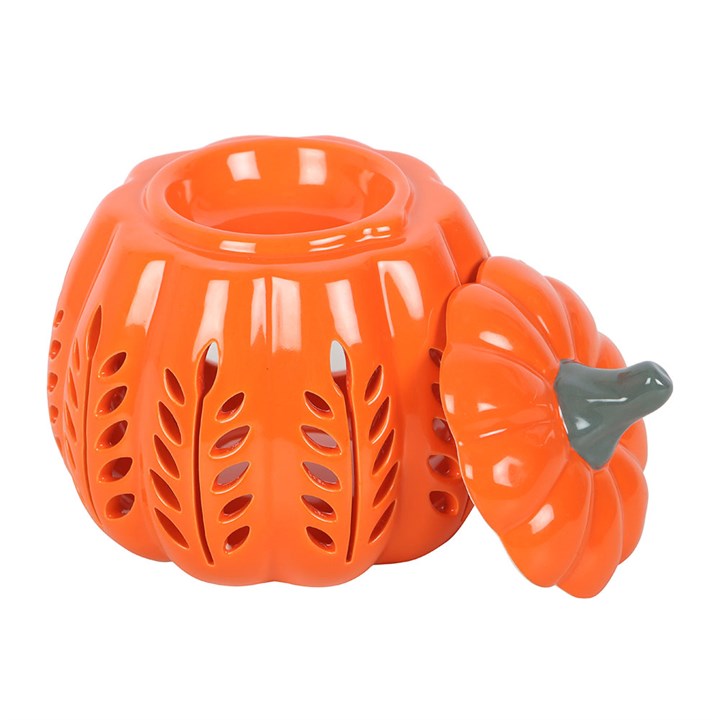 Oranje pompoen met uitsnede geurbrander