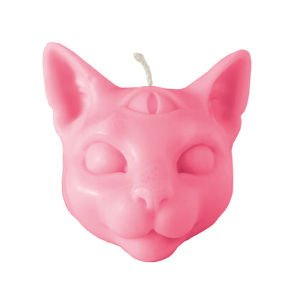 Cat candle pink