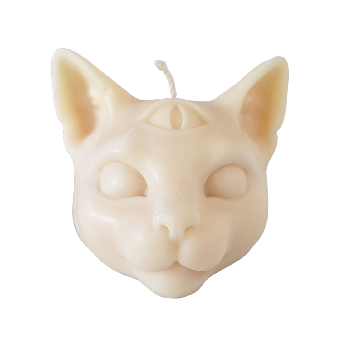 Cat candle white