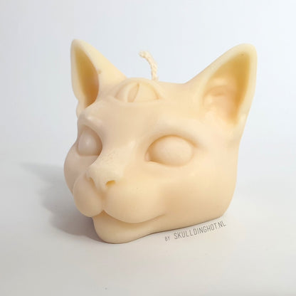 Cat candle white